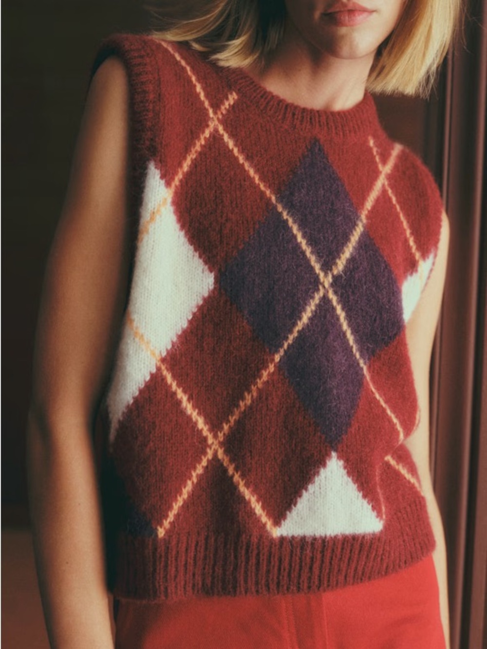 Sézane | Philly Argyle Sweater Vest - Picture 2 of 7